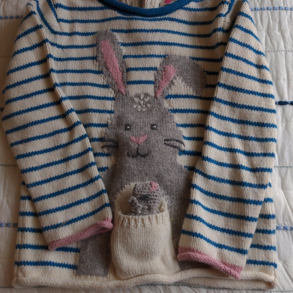 Baby Boden 2-3 Sweater Bunny